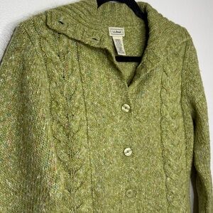 L.L. BEAN Wool Button Cardigan Small